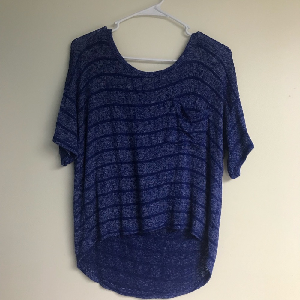 Mossimo Royal Blue Striped Knit Sweater